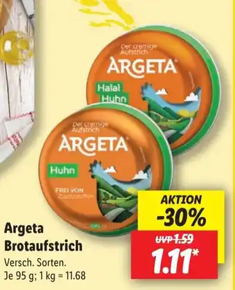 Lidl Argeta Brotaufstrich 95 g Angebot