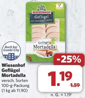 Combi Wiesenhof Geflügel Mortadella 100 g Packung Angebot