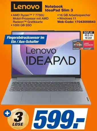 Expert Lenovo Notebook IdeaPad Slim 3 Angebot