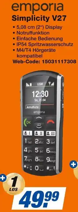 Expert Emporia Simplicity V27 Angebot