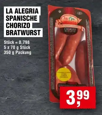 Handelshof LA ALEGRIA SPANISCHE CHORIZO BRATWURST 350g Angebot