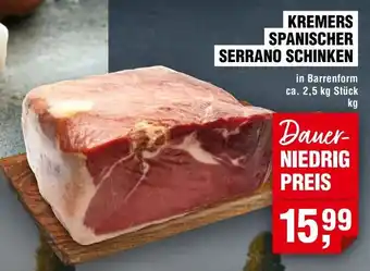 Handelshof KREMERS SPANISCHER SERRANO SCHINKEN kg Angebot