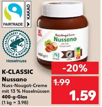 Kaufland K-CLASSIC Nussano 400 g Glas Angebot