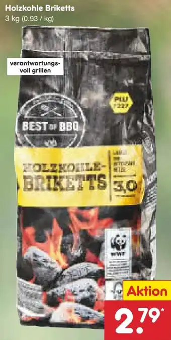Netto Marken-Discount Holzkohle Briketts 3 kg Angebot