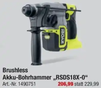 toom Baumarkt RYOBI Brushless Akku-Bohrhammer ,,RSDS18X-0" Angebot