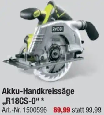 toom Baumarkt RYOBI Akku-Handkreissäge ,,R18CS-0" Angebot