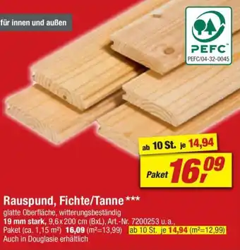 toom Baumarkt Rauspund, Fichte/Tanne Angebot