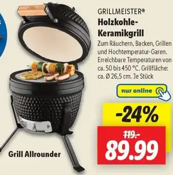 Lidl GRILLMEISTER Holzkohle Keramikgrill Angebot