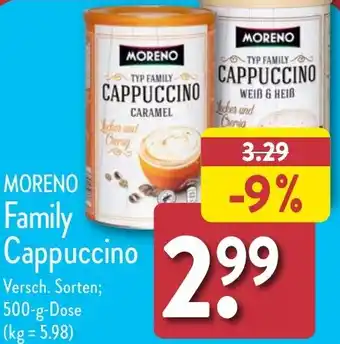 Aldi Nord MORENO Family Cappuccino 500 g Dose Angebot