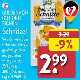 Aldi Nord GÜLDENHOF/ GUT DREI EICHEN Schnitzel 250 g oder 300 g Angebot