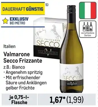 METRO Valmarone Secco Frizzante 750ml Angebot