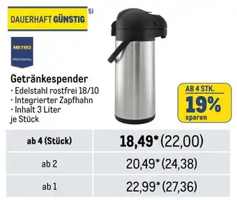 METRO METRO PROFESSIONAL Getränkespender Angebot