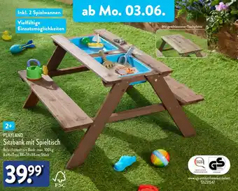 Aldi Nord PLAYLAND Sitzbank mit Spieltisch Angebot