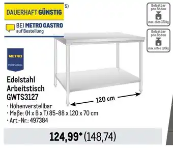 METRO METRO PROFESSIONAL Edelstahl Arbeitstisch GWTS3127 Angebot