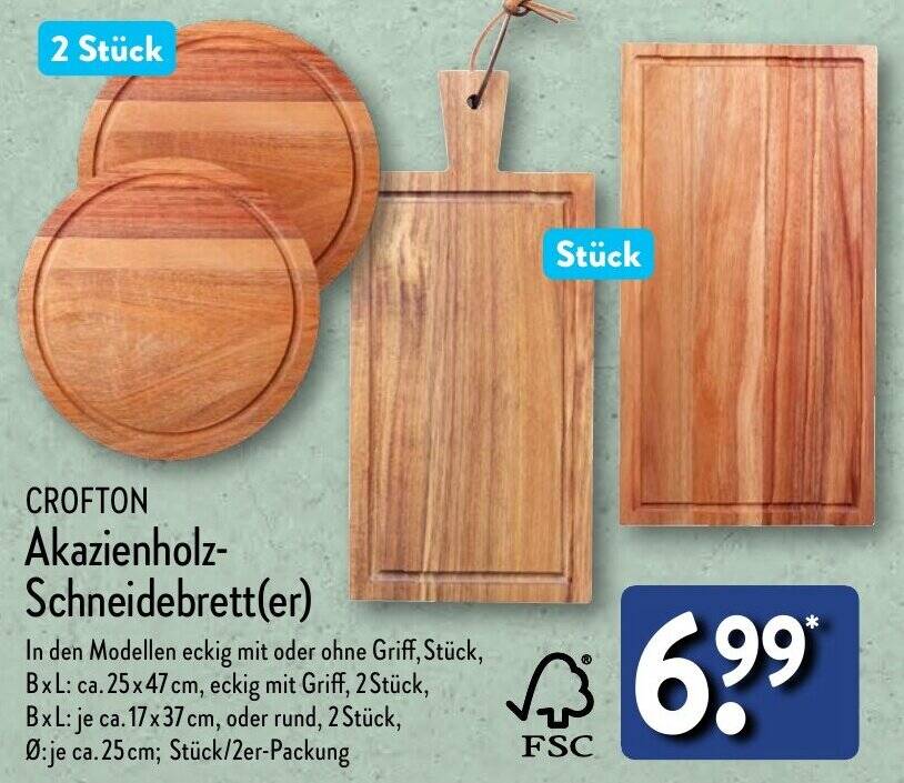 CROFTON Akazienholz Schneidebrett(er) Angebot bei Aldi Nord