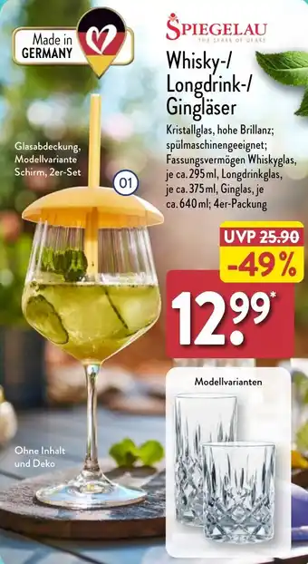 Aldi Nord SPIEGELAU Whisky/Longdrink/Gingläser Angebot