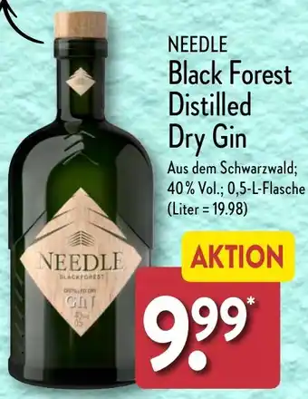 Aldi Nord NEEDLE Black Forest Distilled Dry Gin 0,5 L Flasche Angebot