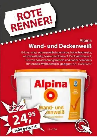 Sonderpreis Baumarkt Alpina Wand- Und Deckenweiß Angebot