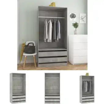 ManoMano The Living Store Kleiderschrank Betongrau 100x50x200 cm Holzwerkstoff - Kleiderschränke - Grau Angebot