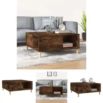 ManoMano The Living Store Couchtisch Räuchereiche 80x80x36,5 cm Holzwerkstoff - Couchtische - Braun Angebot