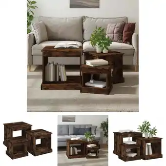 ManoMano The Living Store Couchtische 3 Stk. Räuchereiche Holzwerkstoff - Couchtische - Braun Angebot