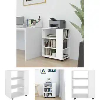 ManoMano The Living Store Rollschrank Weiß 60x35x75 cm Holzwerkstoff - Aufbewahrungsschränke & Schließfächer - Weiß Angebot