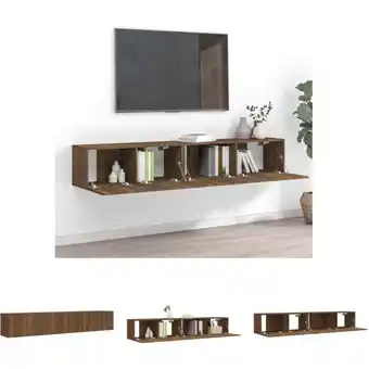 ManoMano The Living Store 2-tlg. TV-Schrank-Set Braun Eichen-Optik Holzwerkstoff - TV-Möbel - Braun Angebot