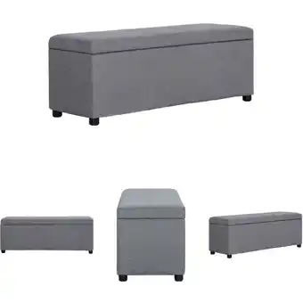 ManoMano The Living Store Bank mit Staufach 116 cm Hellgrau Polyester - Truhen- & Flurbänke - Grau Angebot