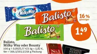 tegut Balisto, Milky Way o. Bounty Angebot