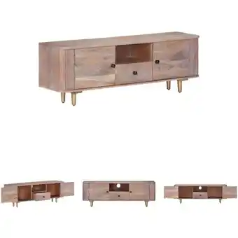 ManoMano The Living Store TV-Schrank 118x30x40 cm Massivholz Akazie - TV-Möbel - Braun Angebot