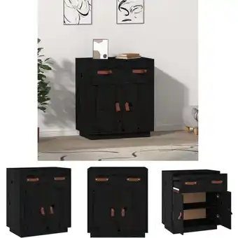 ManoMano The Living Store Sideboard Schwarz 65,5x40x75 cm Massivholz Kiefer - Sideboards - Schwarz Angebot