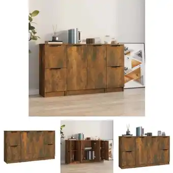 ManoMano The Living Store Sideboards 3 Stk. Räuchereiche Holzwerkstoff - Sideboards - Braun Angebot