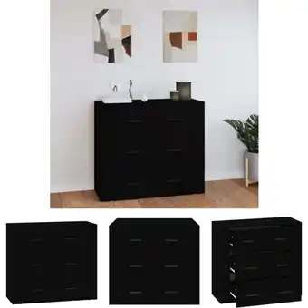 ManoMano The Living Store Sideboard Schwarz 80x33x70 cm Holzwerkstoff - Sideboards - Schwarz Angebot