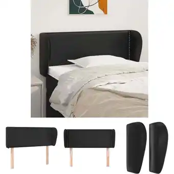 ManoMano The Living Store Kopfteil mit Ohren Schwarz 83x23x78/88 cm Kunstleder - Kopf- & Fußenden - Schwarz Angebot