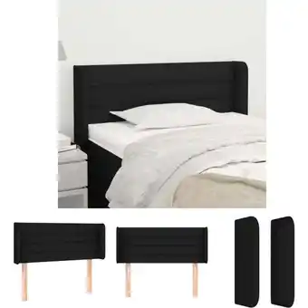 ManoMano The Living Store Kopfteil mit Ohren Schwarz 93x16x78/88 cm Stoff - Kopf- & Fußenden - Schwarz Angebot