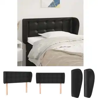 ManoMano The Living Store Kopfteil mit Ohren Schwarz 103x23x78/88 cm Kunstleder - Kopf- & Fußenden - Schwarz Angebot