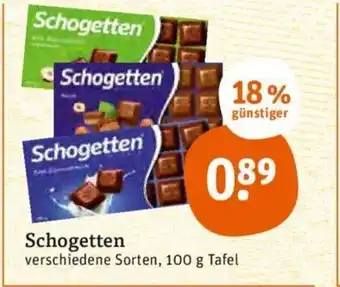 tegut Schogetten 100g Angebot