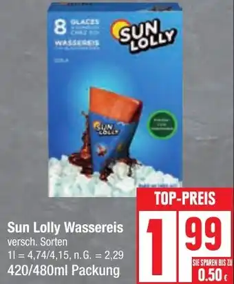 Edeka Sun Lolly Wassereis 420/480ml Packung Angebot