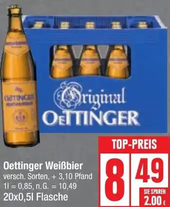 Edeka Oettinger Weißbier 20x0,5 L Flasche Angebot