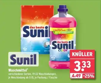 Wasgau Sunil Waschmittel Angebot