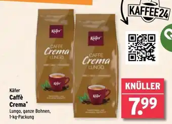 Wasgau Käfer Caffè Crema Lungo, ganze Bohnen, 1-kg-Packung Angebot