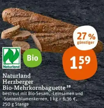 tegut Naturland Herzberger Bio-Mehrkornbaguette 250g Angebot