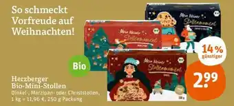 tegut Herzberger Bio-Mini-Stollen 250g Angebot