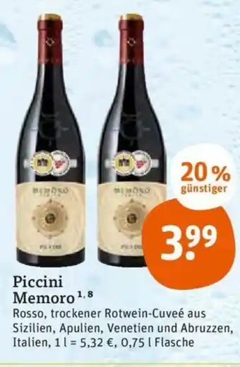 tegut Piccini Memoro 750ml Angebot