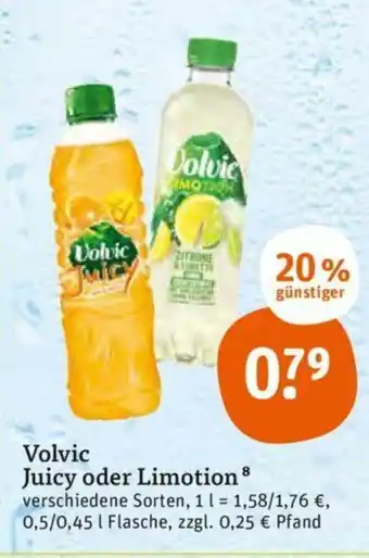 tegut Volvic Juicy o. Limotion 500/450ml Angebot