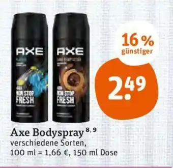 tegut Axe Bodyspray 150ml Angebot