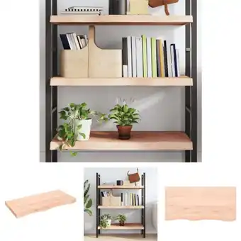 ManoMano The Living Store Wandregal 100x50x(2-6) cm Massivholz Eiche Unbehandelt - Wandregale - Braun Angebot