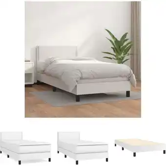 ManoMano The Living Store Boxspringbett mit Matratze Weiß 80x200 cm Kunstleder - Betten & Bettgestelle - Weiß Angebot