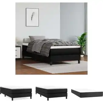 ManoMano The Living Store Boxspringbett mit Matratze Schwarz 90x200 cm Kunstleder - Betten & Bettgestelle - Schwarz Angebot