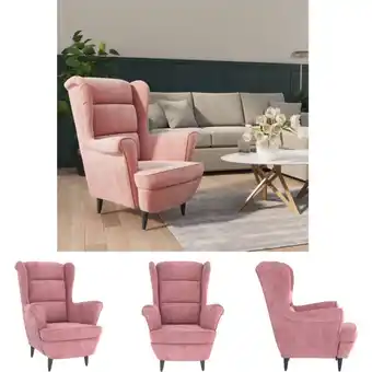 ManoMano The Living Store Sessel Rosa Samt - Sessel - Rosa Angebot